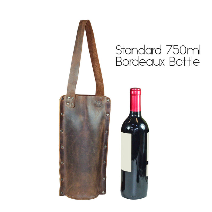 Rustic Wine Carrier For Standard 750ml Bordeaux Bottle