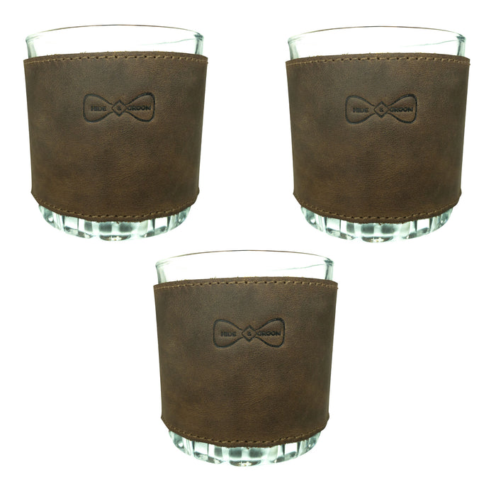 Set of 3 Drinking-Glass Covers for Groomsmen