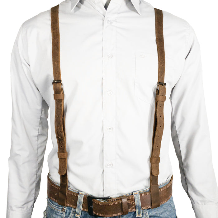Thin Y Back Suspenders with Belt Loops