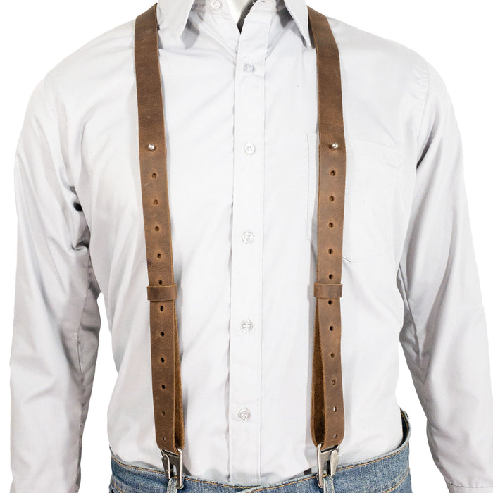 Y Back Suspenders with Adjustable Size Straps for Men