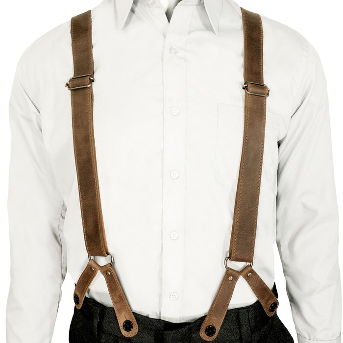 Rustic Button End Suspenders