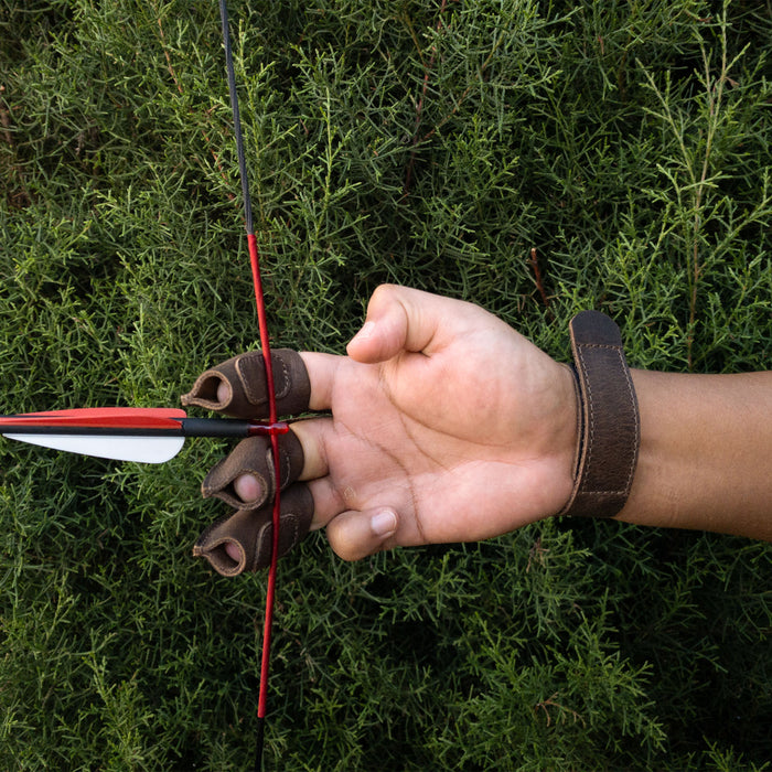 Rustic Three-Finger Archery Shooting Glove