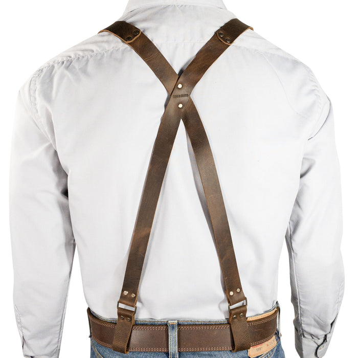 Riveted X Back Suspenders with Belt Loops