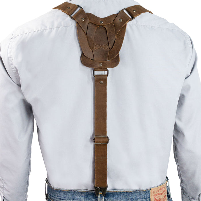 Rustic Suspenders with Adjustable Size Straps for Men
