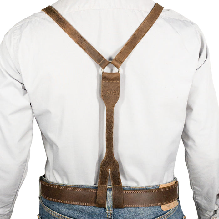 Thin Y Back Suspenders with Belt Loops