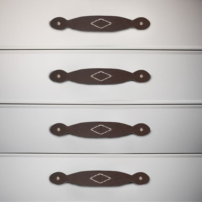 Drawer Handles (4 Pack) with Rhomboid Stitching