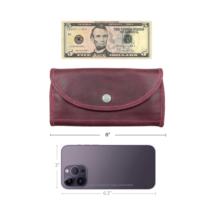 Single Snap Zippered Wallet