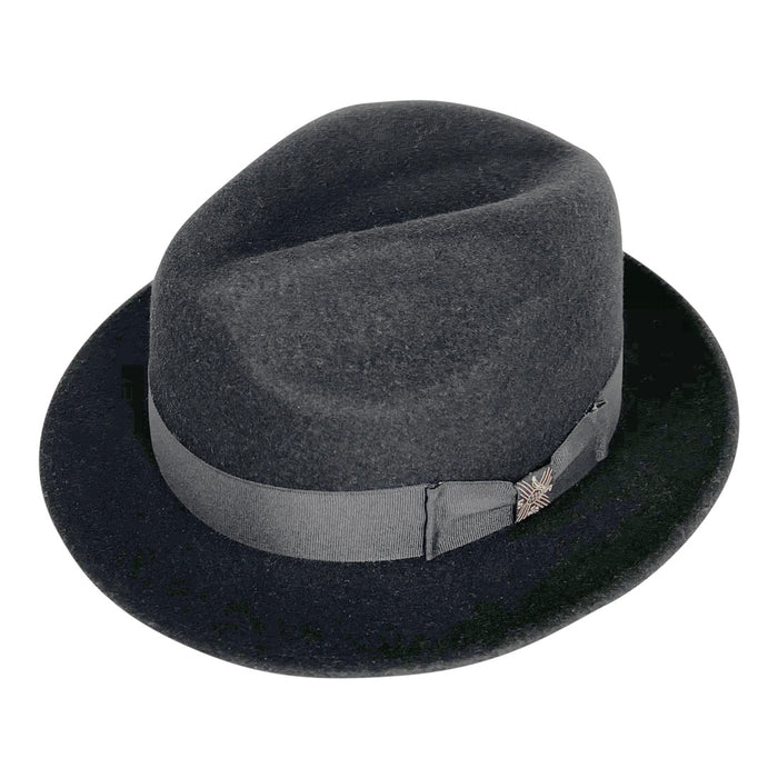 Short Brim Panama Hat Handmade from 100% Oaxacan Wool - Black