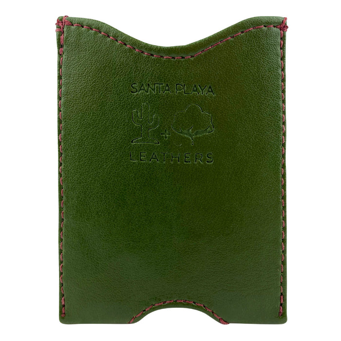 Fruit & Vegetable Front Pocket Wallet - Cactus Leather & Artisan Canvas - Cactus Leather Exterior with Artisan Canvas Interior