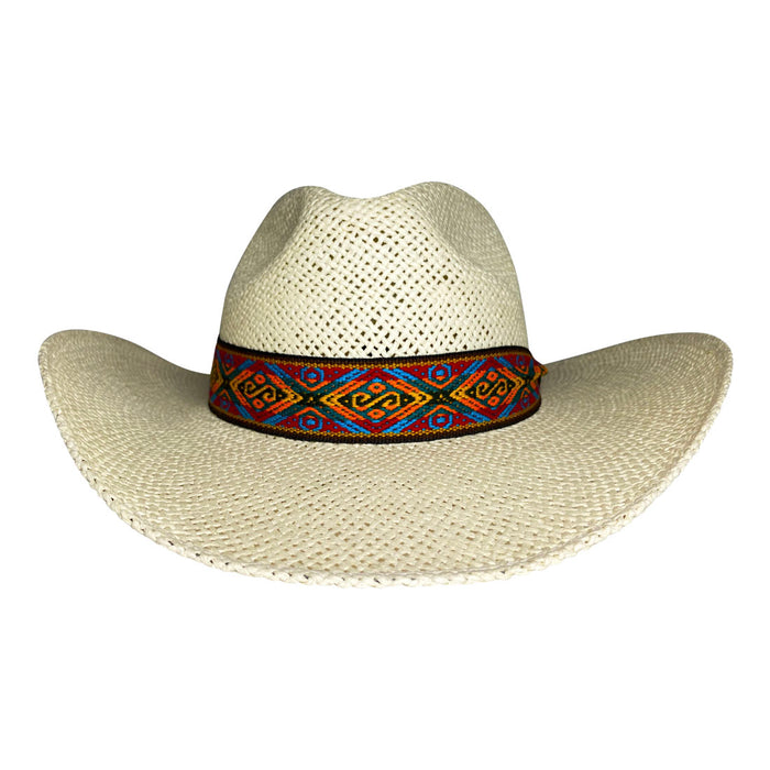 Indiana Eastwood Cowboy Hat Handmade from Wood Pulp Raffia - Light Brown