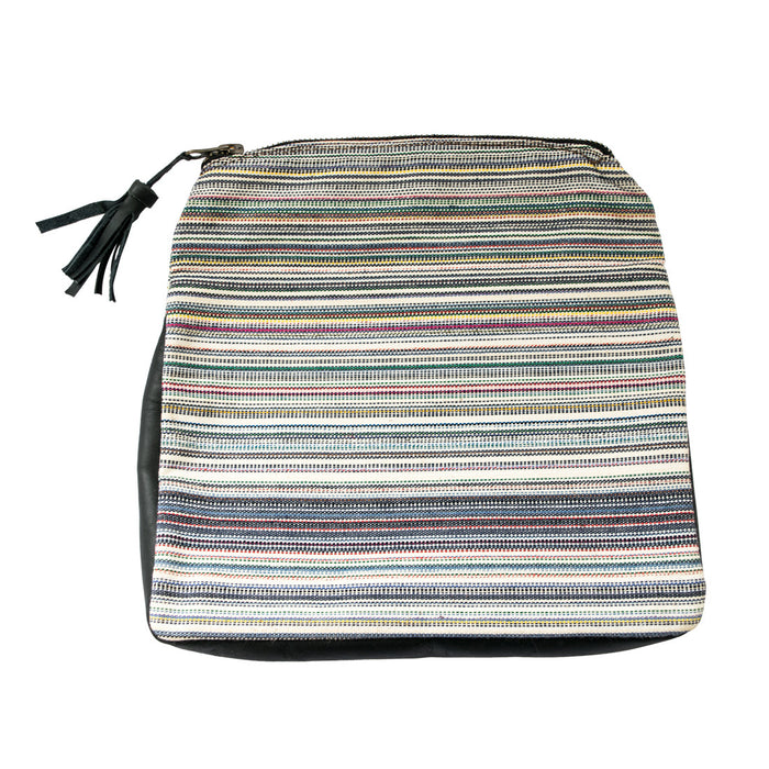 Striped Canvas Clutch Bag