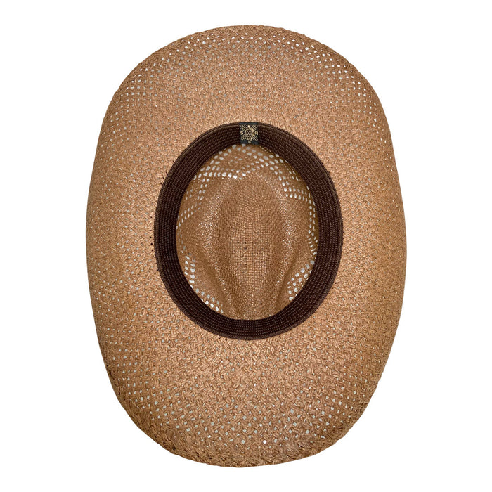 Indiana Eastwood Cowboy Hat Handmade from Wood Pulp Raffia - Dark Brown