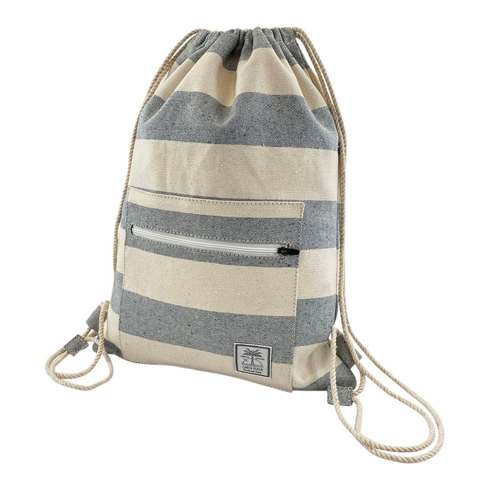 Denim Drawstring Backpack