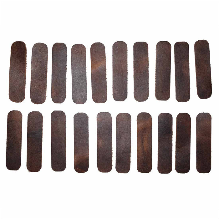 Leather Rounded Rectangular Shapes  0.75 x 3 in. (Set of 20)