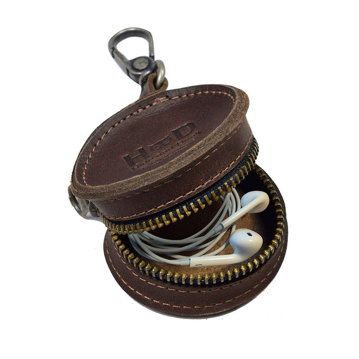 Durable Leather Earbud Case