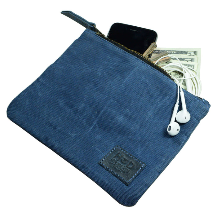 Waxed Zippered Pouch