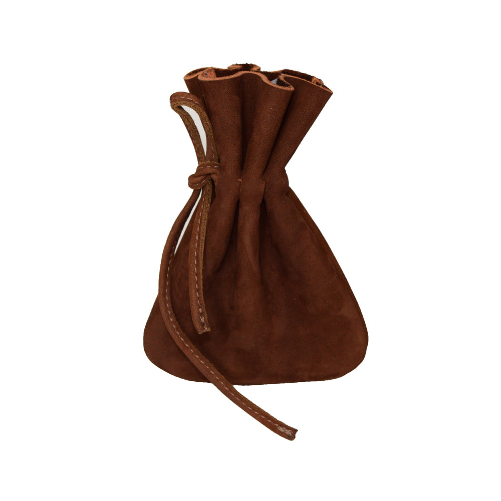 Hide & Drink, Medieval Drawstring Coin Pouch Handmade from Full Grain Leather (Swayze Suede, S)