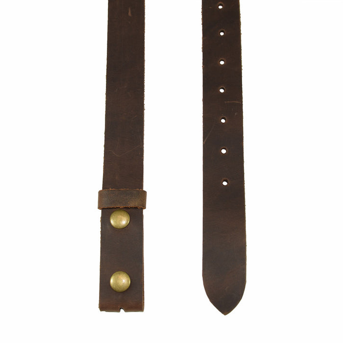 Rustic Leather Snap On Belt, 1.25" Width