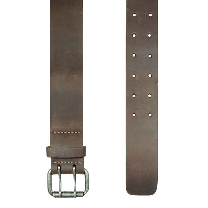 Rustic Leather Belt / Rustic Double Prong Buckle, 1.5" Wide