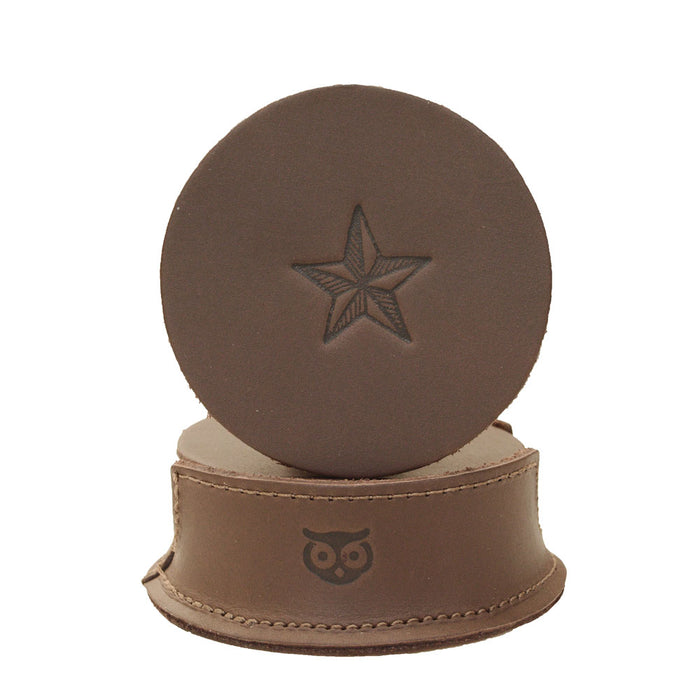 Thick Leather Moon, Star and Heart Coasters (6-Pack)