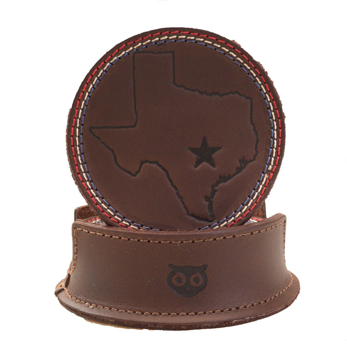 Texas State Coasters with Stitching (6-Pack)