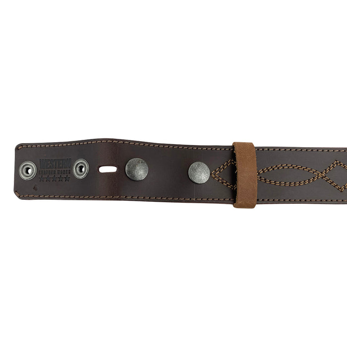 Cowboy Buckleless Belt with Stitching