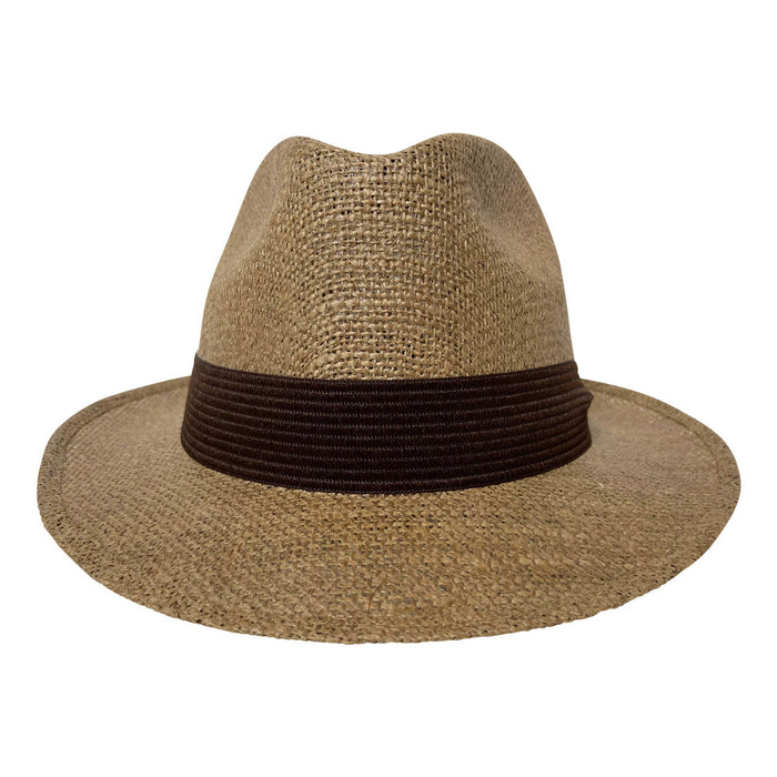 Short Brim Panama Style Hat Handmade from 100% Oaxacan Jute - Cappuccino