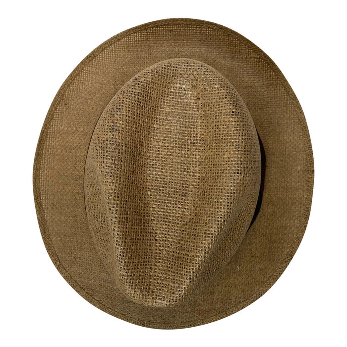 Short Brim Panama Style Hat Handmade from 100% Oaxacan Jute - Cappuccino