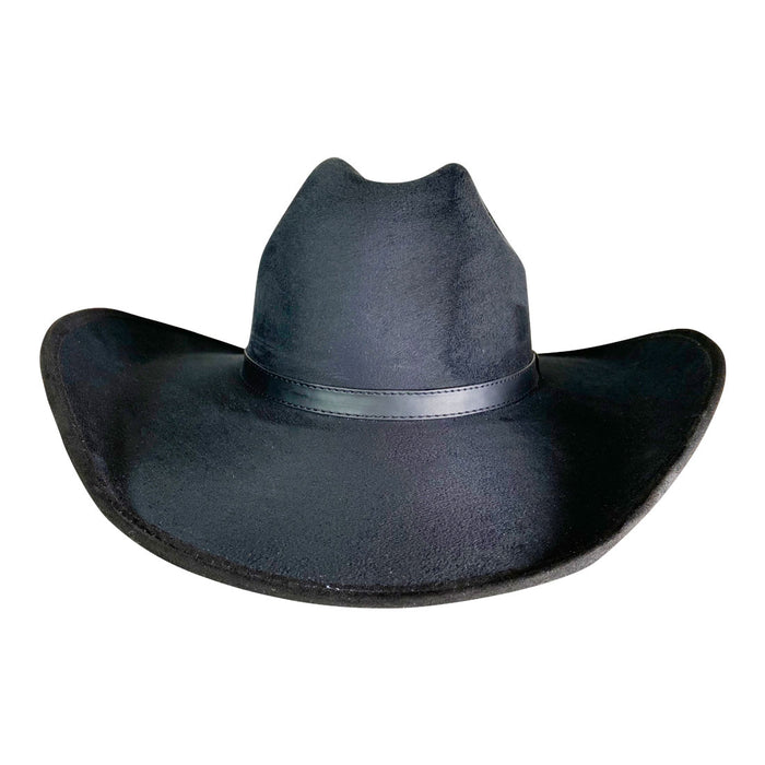 Wide Brim Cowboy Style Hat Handmade from 100% Oaxacan Suede - Burnt Black