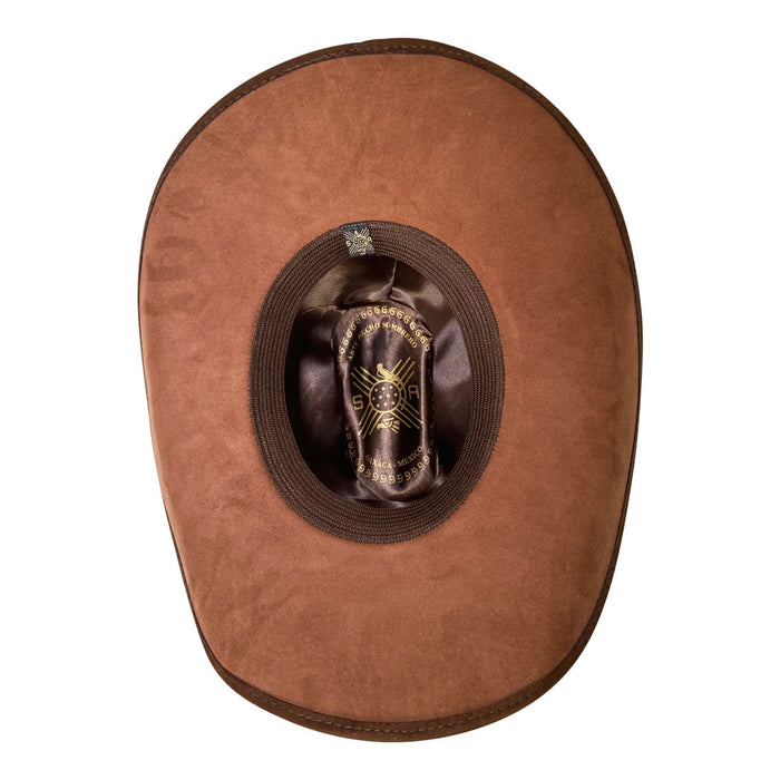 Wide Brim Cowboy Style Hat Handmade from 100% Oaxacan Suede - Chocolate Brown