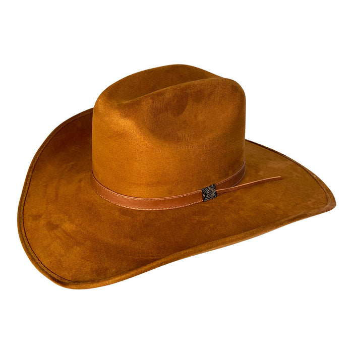 Wide Brim Cowboy Style Hat Handmade from 100% Oaxacan Suede - Old Tobacco Brown