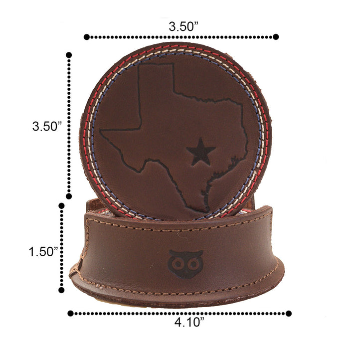 Texas State Coasters with Stitching (6-Pack)