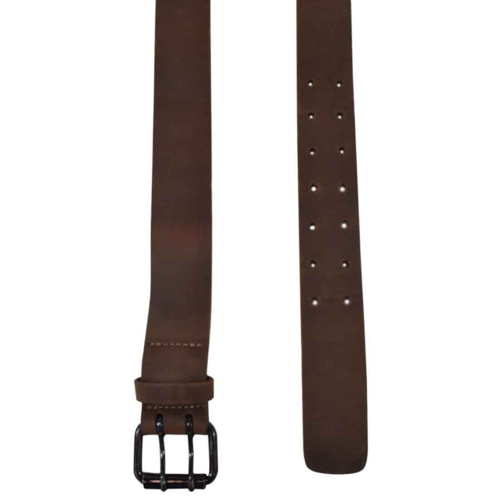 Rustic Leather Belt / Rustic Charcoal Double Prong Buckle, 1.5" Wide