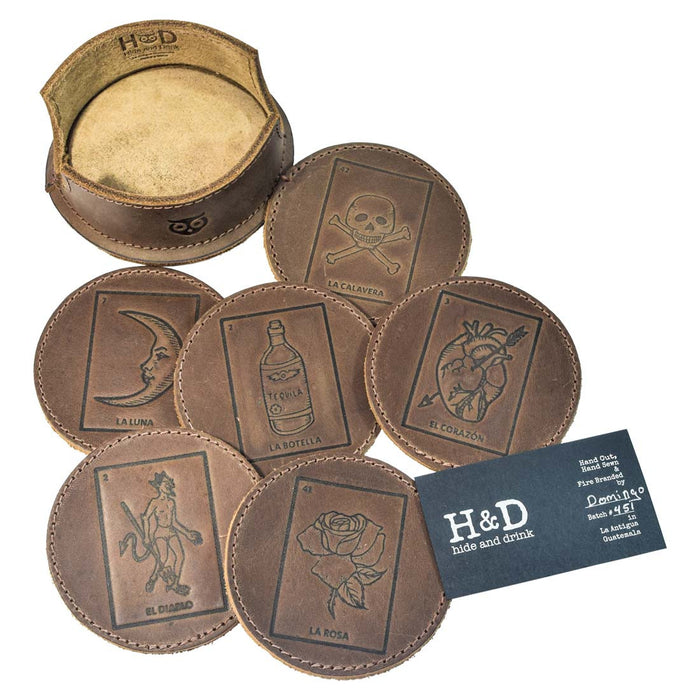 Thick Leather Loteria! Coasters (6-Pack)