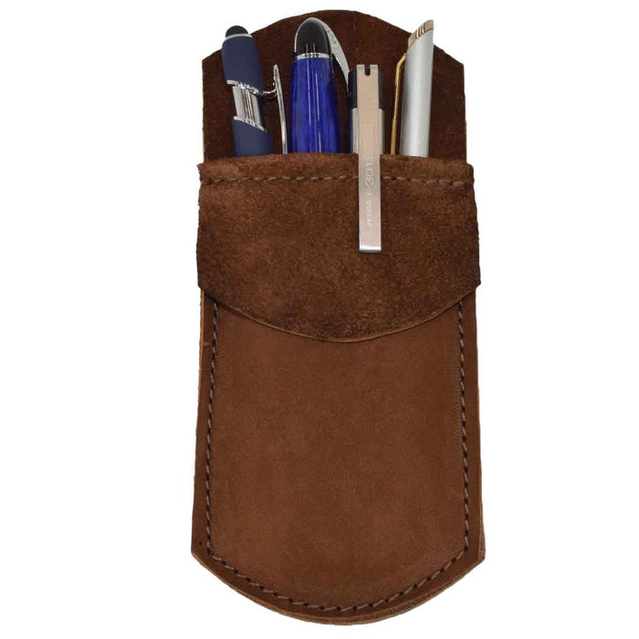 Hide & Drink Durable Leather Pocket Protector / Pencil Pouch / Office & Work Essentials Pen Holder :: Swayze Suede