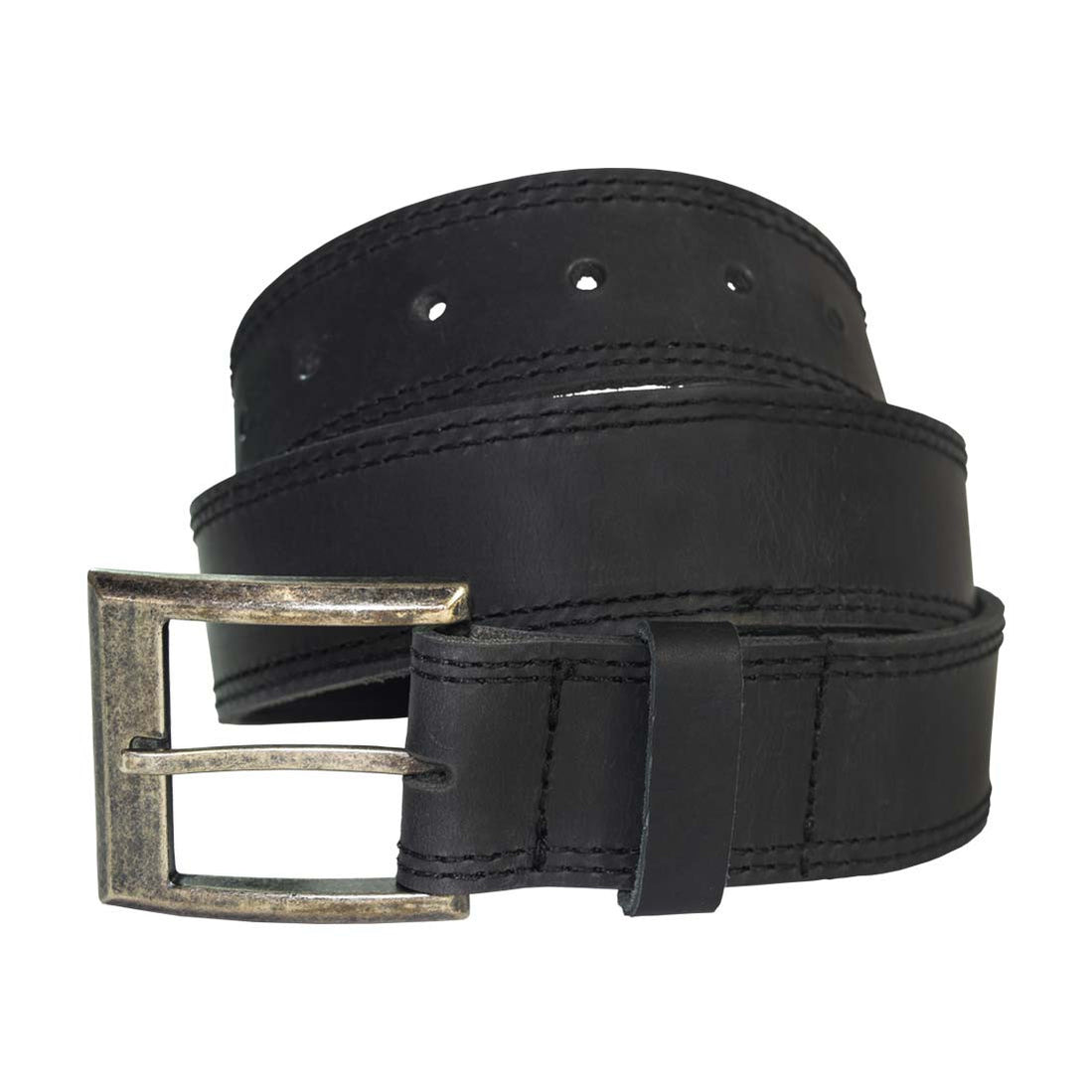 Two Row Stitch Thick Leather Belt — The Stockyard Exchange